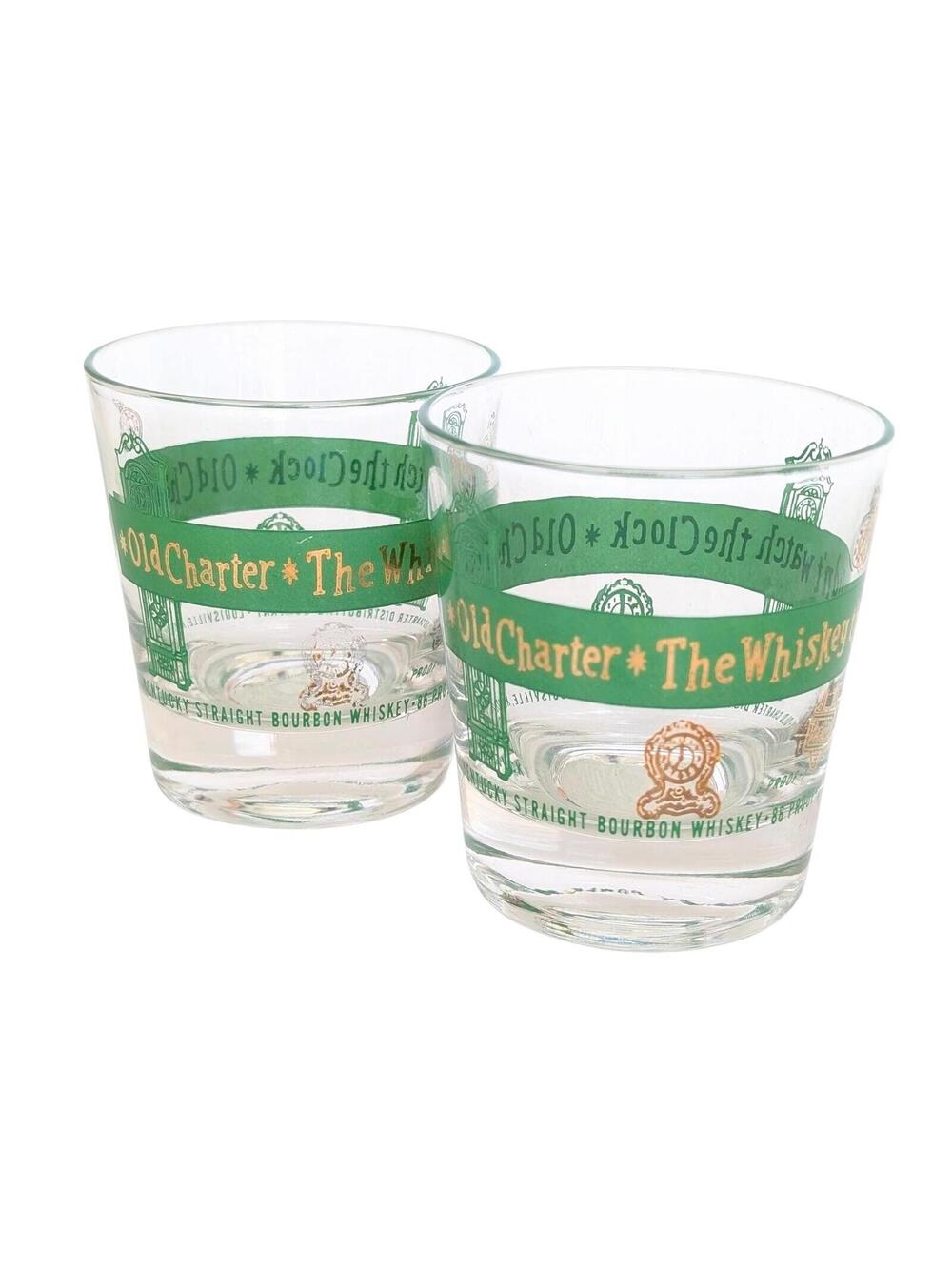 Vintage Old Charter Rocks Glasses - Whiskey Glass
